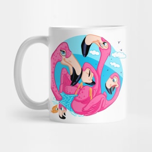 Crazy  pink family flamingo Mug